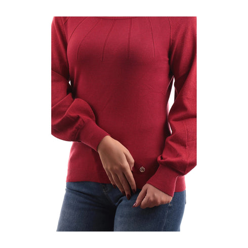 YESZEE Maglia Maglia Donna maniche a palloncino Rosso - Francavilla Moda